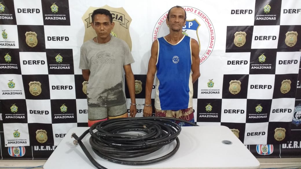 Dupla é presa após furtar fios de cobre de cabos de telefonia e Internet em Manaus 