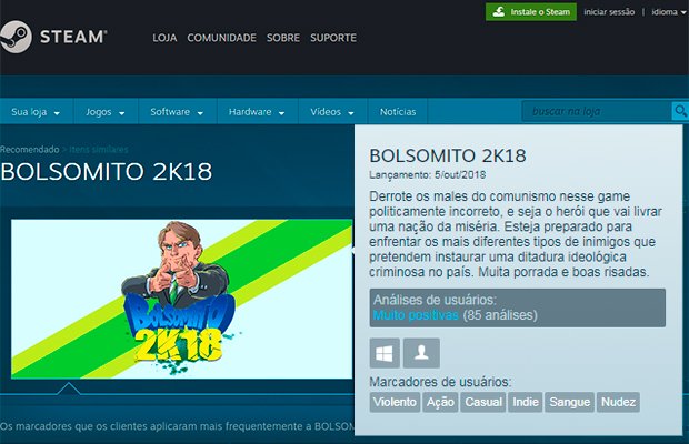 Startup cria jogo violento 'Bolsomito 2k18' e é investigada pelo MPF