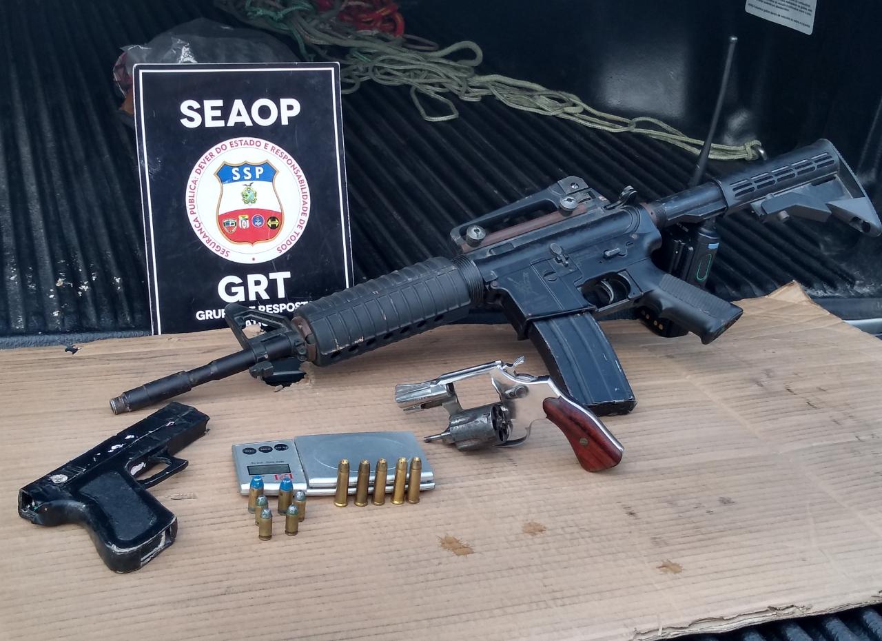Operação em Manaus teve troca de tiros, armas apreendidas e prisão de suspeito de homicídio