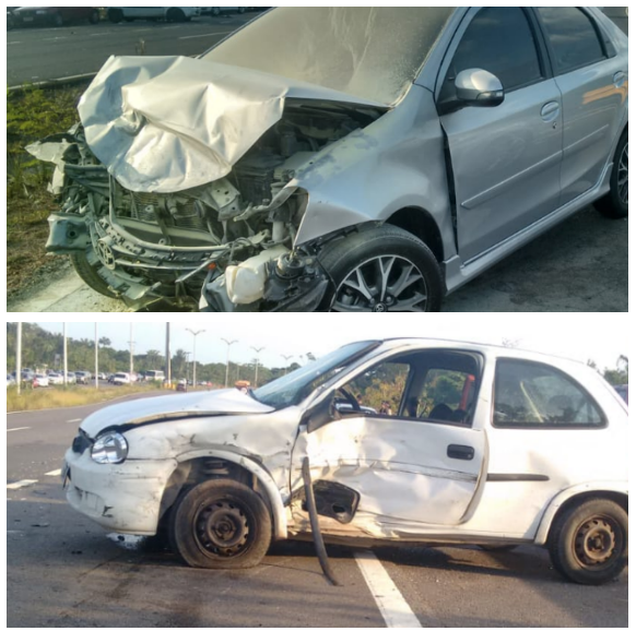 Duas pessoas ficam feridas após carros colidirem na Ponte Rio Negro