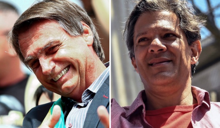 Bolsonaro alcança 64% dos votos válidos, contra 35% de Haddad