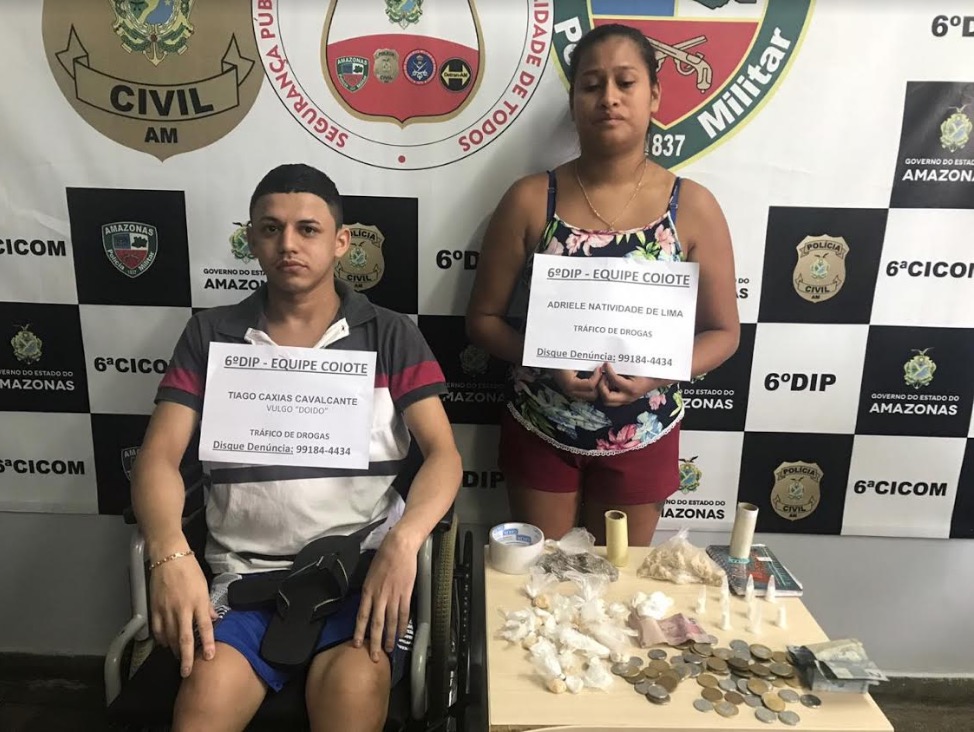 Casal é preso com vários tipos de drogas em Manaus