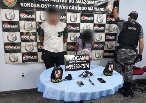 Detento e novinha são presos suspeitos de roubar motocicleta em lava-jato de Manaus