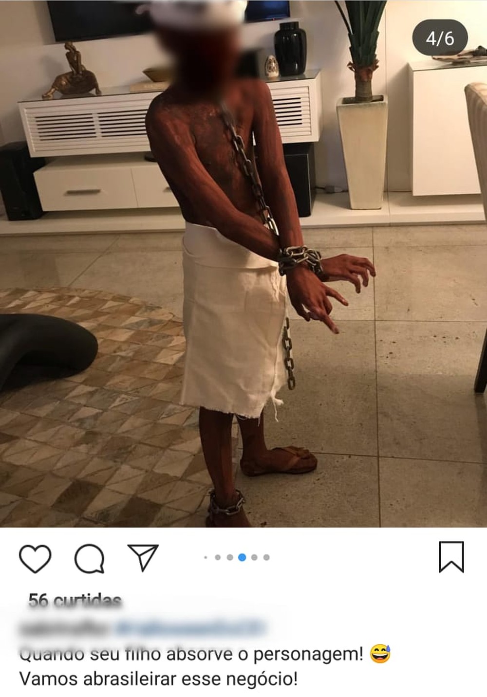 Mulher é criticada ao 'fantasiar' filho de escravo para festa de Halloween