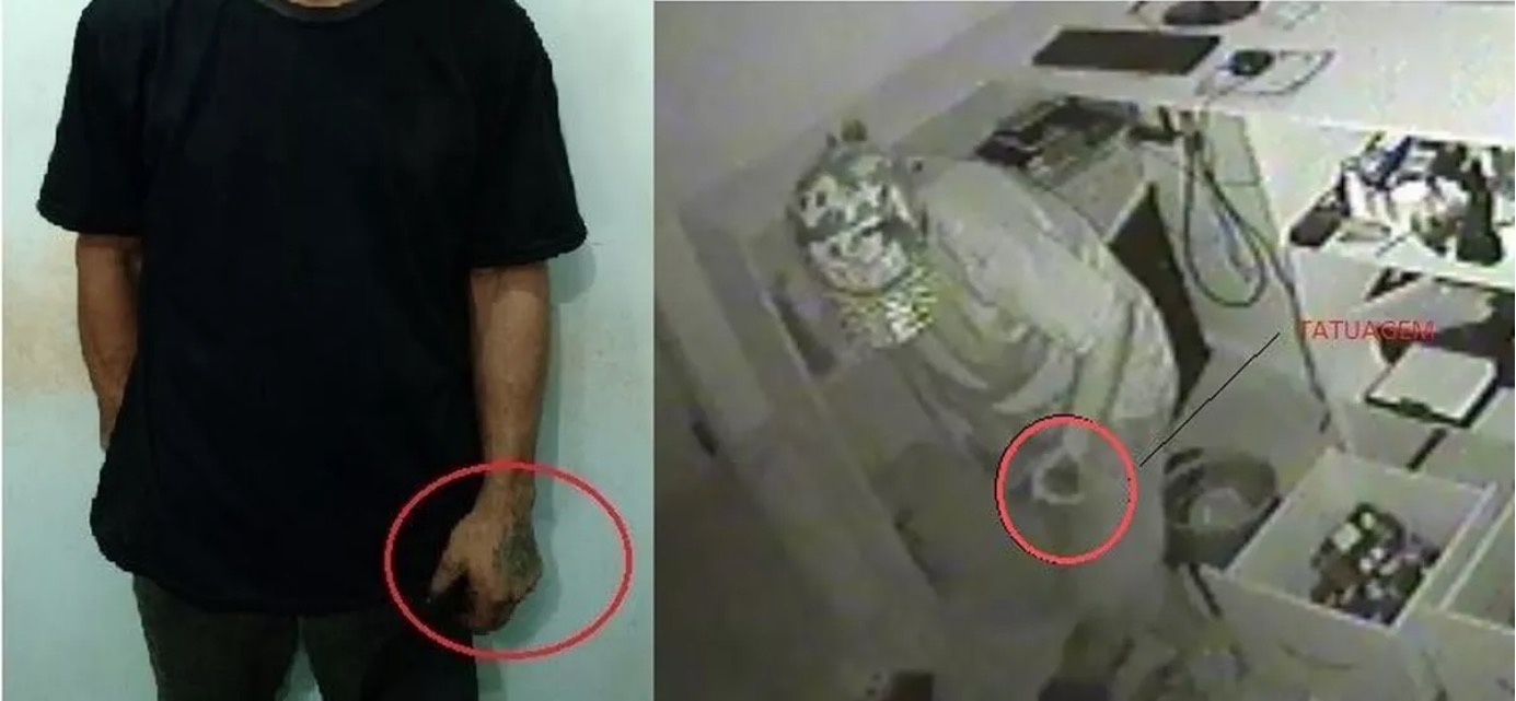Suspeito de furto é identificado pela tatuagem 10 meses após crime