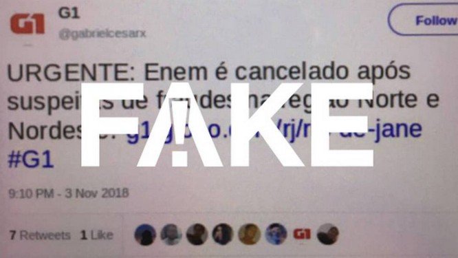  É #FAKE que Enem 2018 foi cancelado por suspeitas de fraude