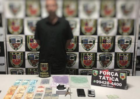 Homem é preso acusado de vender drogas em baladas de bairro nobre em Manaus