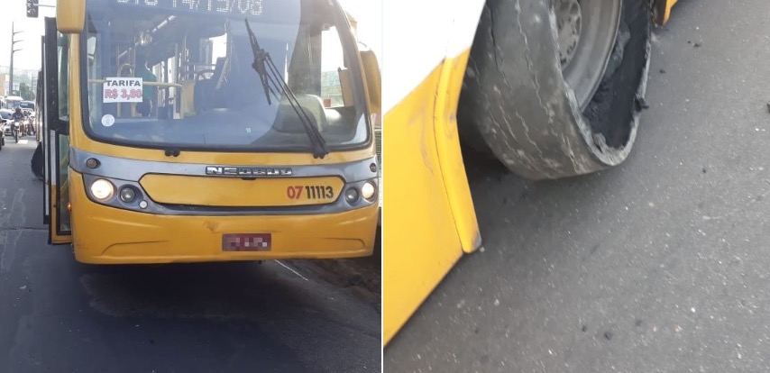 Em menos de 1h, dois ônibus 'pregam' por falta de manutenção em avenidas de Manaus