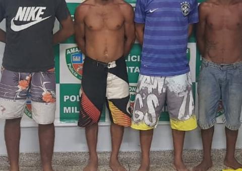 Quarteto é  preso com drogas e espingarda em beco de Manaus