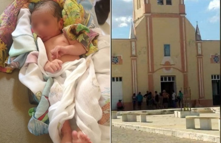 Recém-nascido é deixado na porta de igreja, mas mãe se arrepende e volta um dia depois