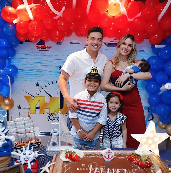 Após barracos, Wesley Safadão e Mileide Mihaile fazem festas separadas para o filho