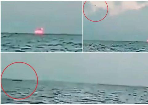 Clarão e objetos não identificados são vistos por pescadores no oceano