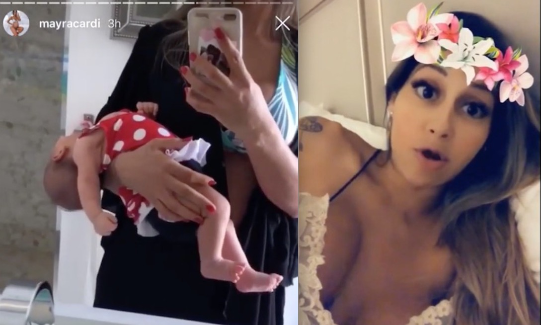 Mayra Cardi rebate críticas por forma de carregar a filha; pediatras condenaram a posição