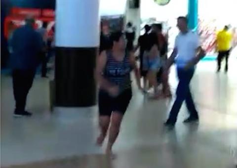 Vídeo mostra pessoas em pânico durante tentativa de roubo em shopping de Manaus