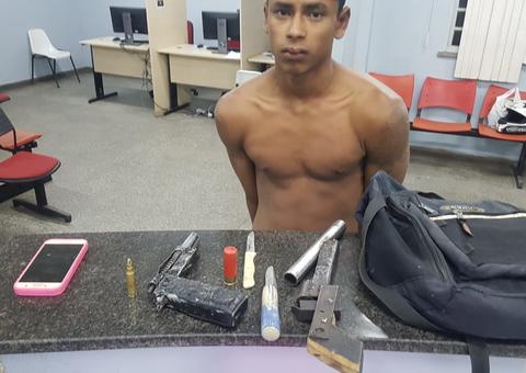 Em Manaus, suspeito de participar de assalto a ônibus é preso em matagal
