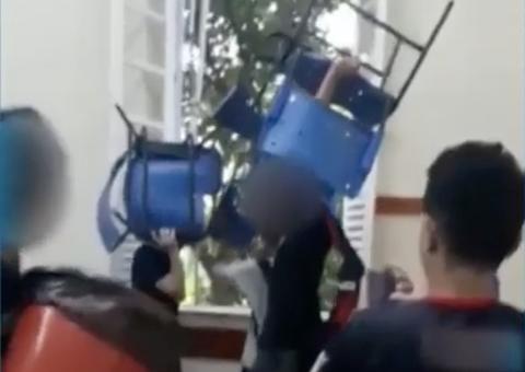 Seduc se pronuncia após vídeo de vandalismo em colégio e diz que pais terão que pagar prejuízos