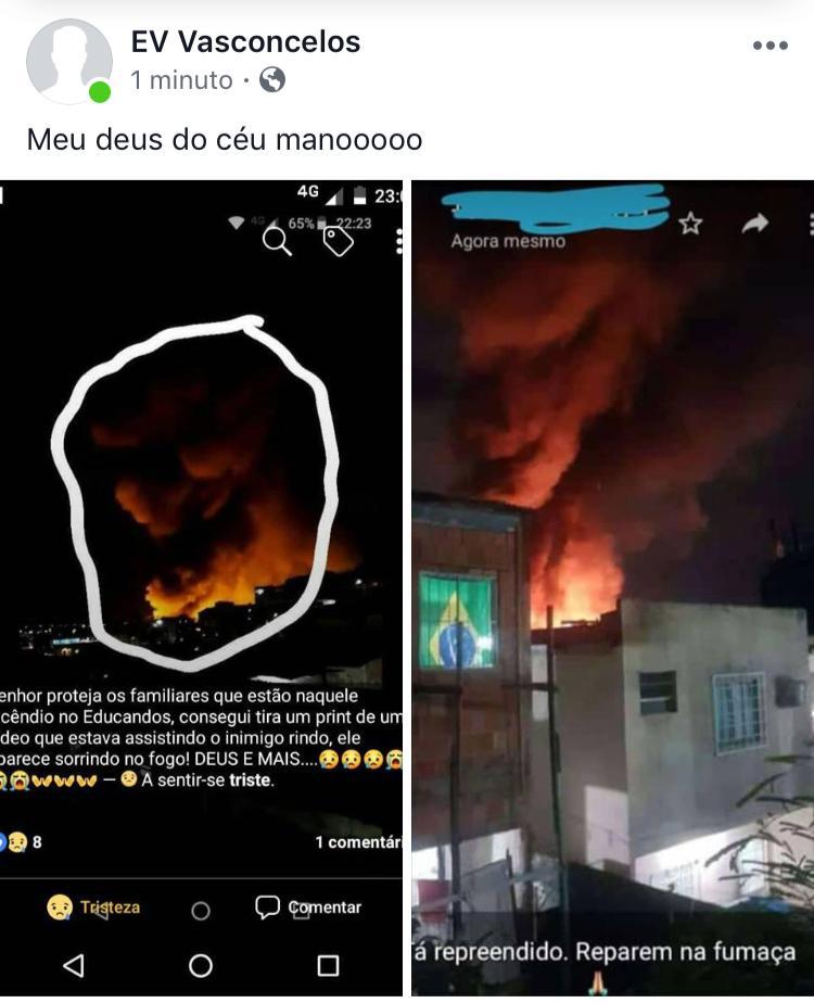 Aparição assustadora surge durante incêndio e intriga manauaras