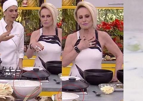 Ana Maria Braga fica tensa e sem graça ao se deparar com barata na comida