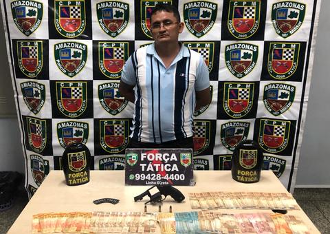 Em Manaus, homem é preso com arma e mais de R$ 3 mil