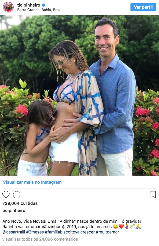Ticiane Pinheiro e César Tralli anunciam gravidez