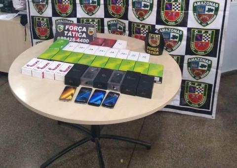 Polícia recupera 31 celulares roubados de loja na Djalma Batista 