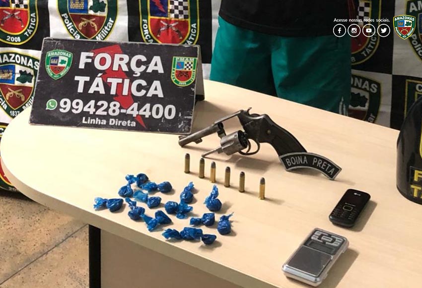 Foragido da Justiça é encontrado vendendo drogas em avenida de Manaus