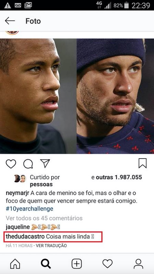 Ex de Biel, Duda castro e Neymar trocam curtidas e comentários na web 