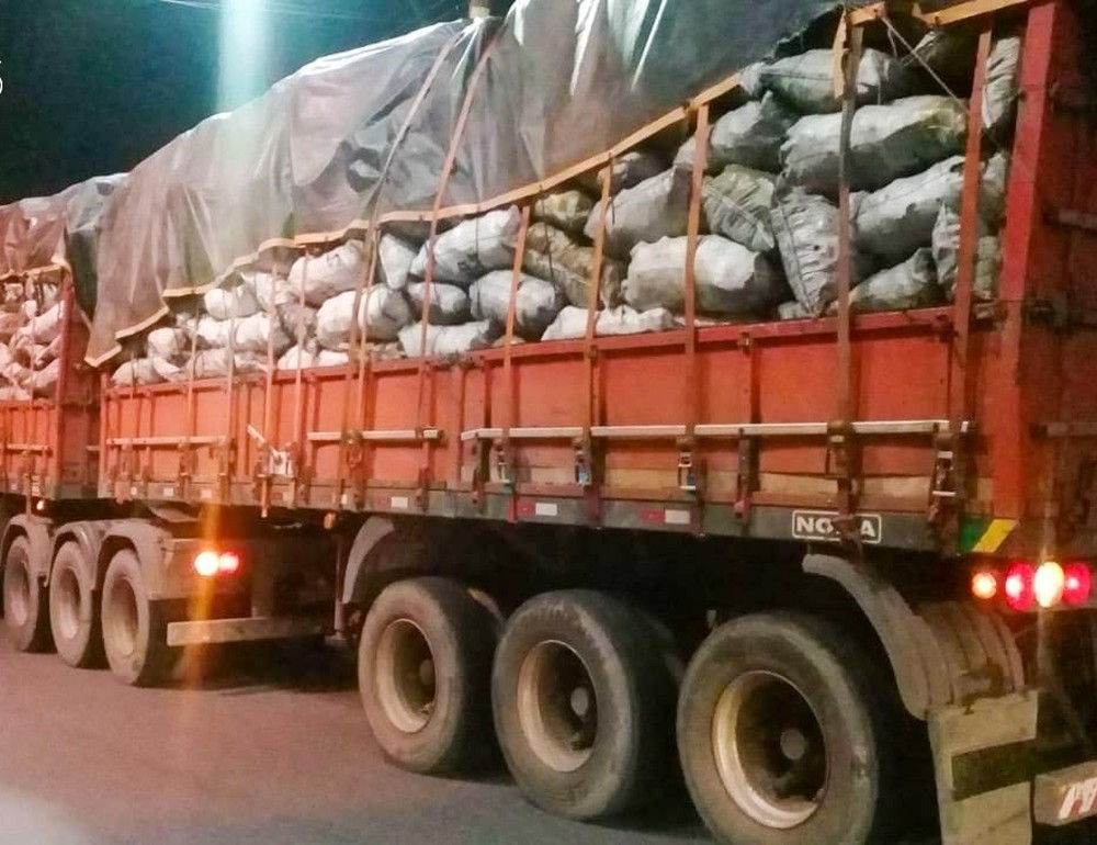 Polícia apreende caminhão com mil sacas de carvão ilegal na BR-174  