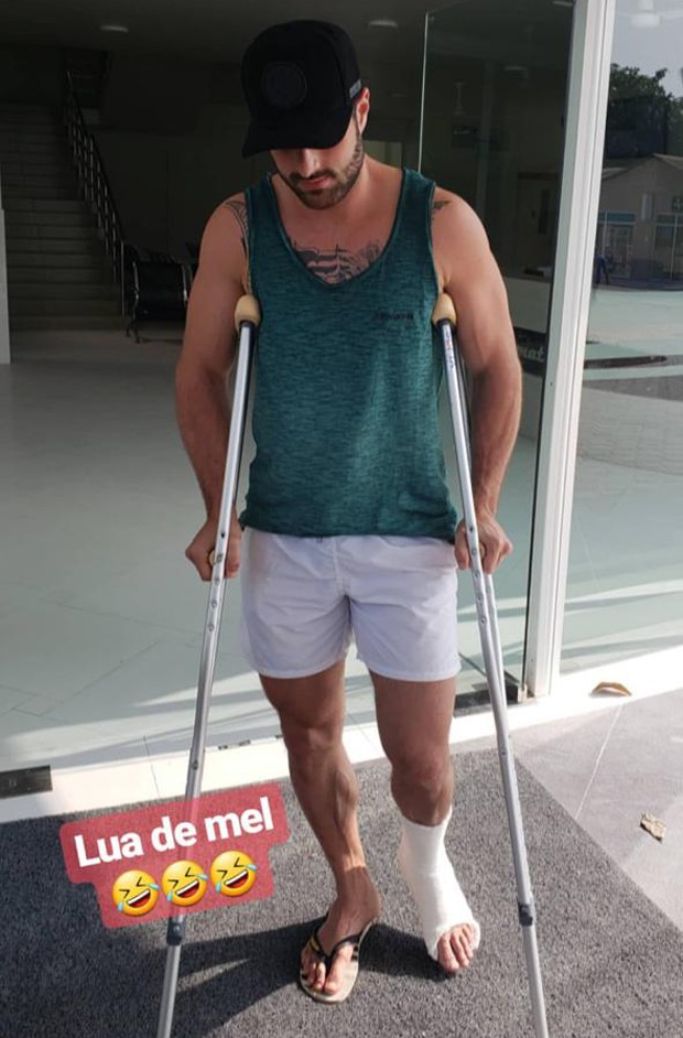 Recém-casado, Alok se machuca durante lua de mel com Romana Novais