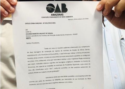OAB pede que IPAAM realize vistorias urgentes em barragens de alto risco no Amazonas