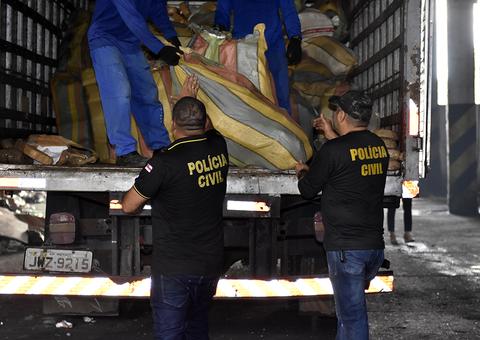 Cinco toneladas de entorpecentes apreendidos pela polícia são incineradas em Manaus 