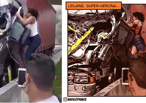 Ilustrador homenageia mulher que salvou motorista de caminhão em acidente de Boechat 