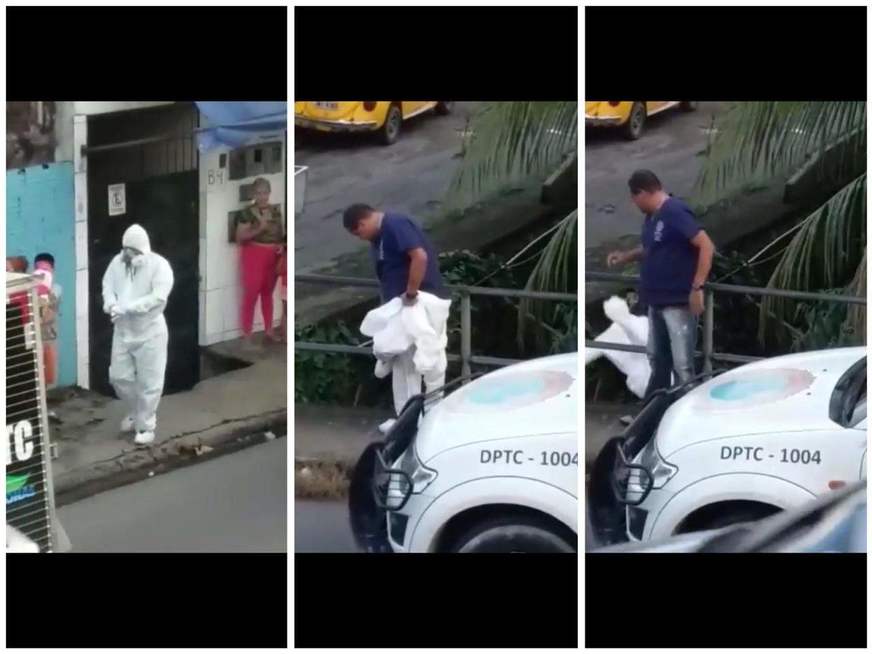 Funcionário do IML é flagrado descartando macacão em igarapé de Manaus