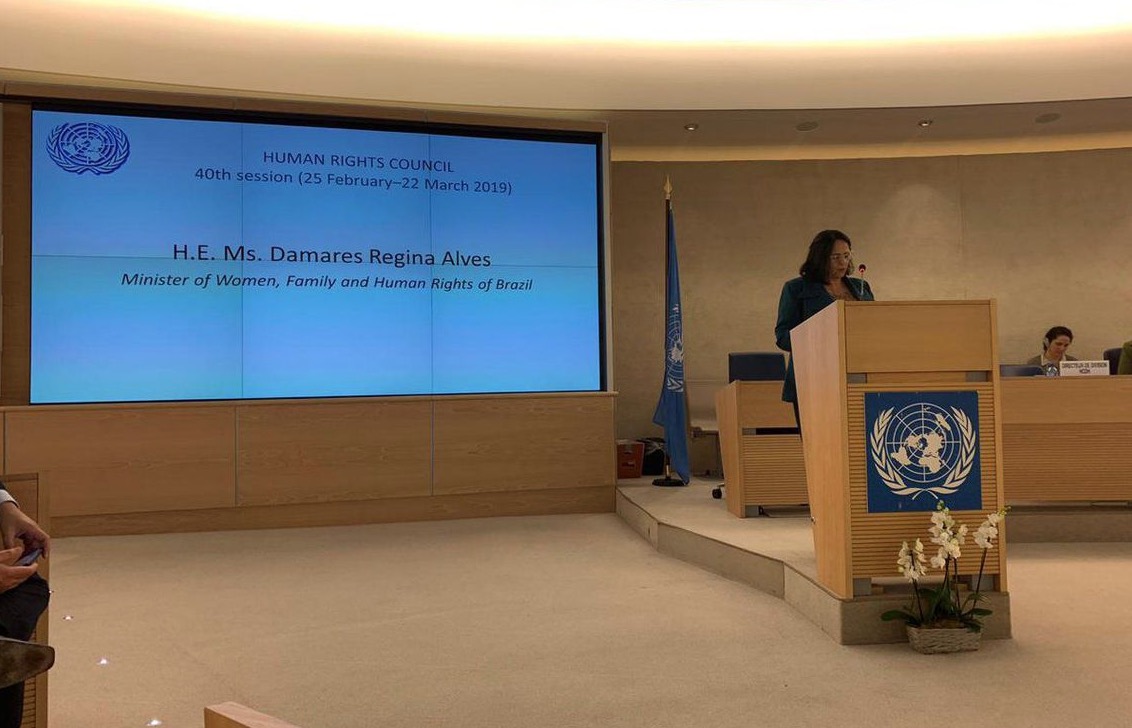 Na ONU, Damares pede esforço conjunto contra violações na Venezuela