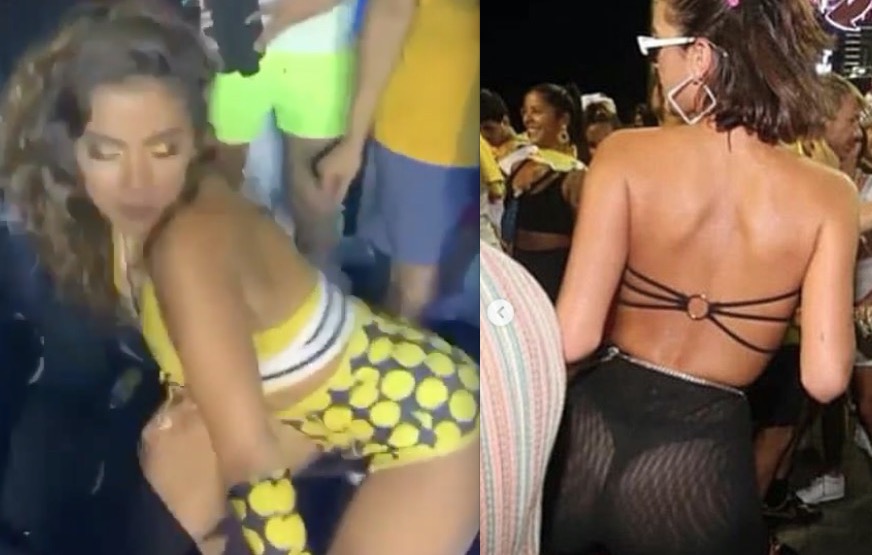 Anitta e Bruna Marquezine dividem espaço e rebolam em camarote no Carnaval de Salvador