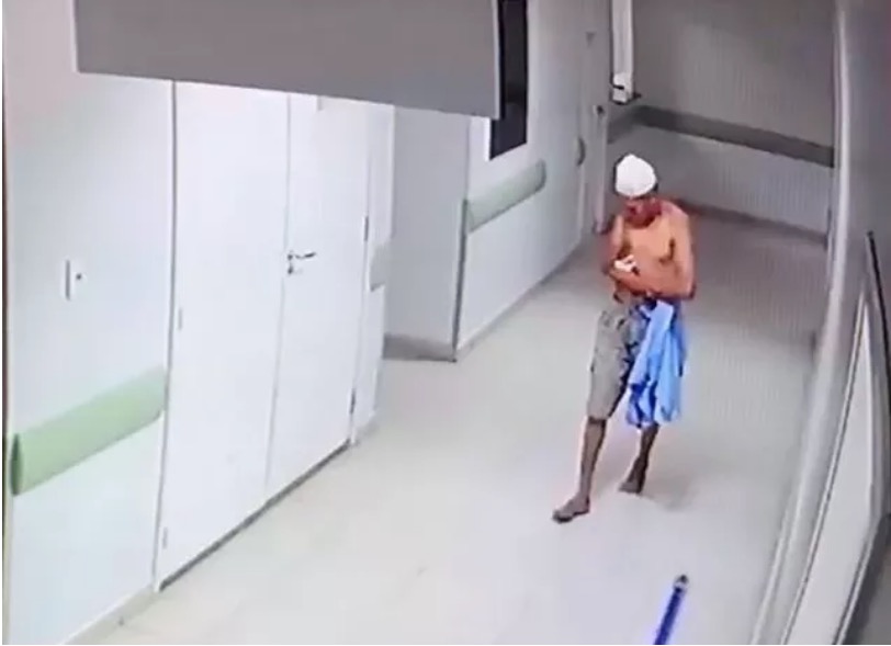 Mesmo sob escolta policial, homem foge andando de hospital onde estava internado