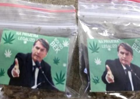 Jovem é detido por trafico de 'BolsoBek', maconha com fotos de Bolsonaro