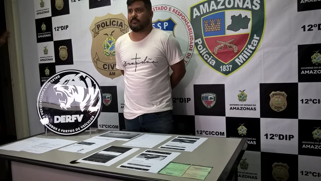 Em Manaus, homem é preso suspeito de tentar vender carro roubado pela internet