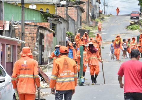 Mutirão de limpeza e serviço de drenagem são realizados em Manaus