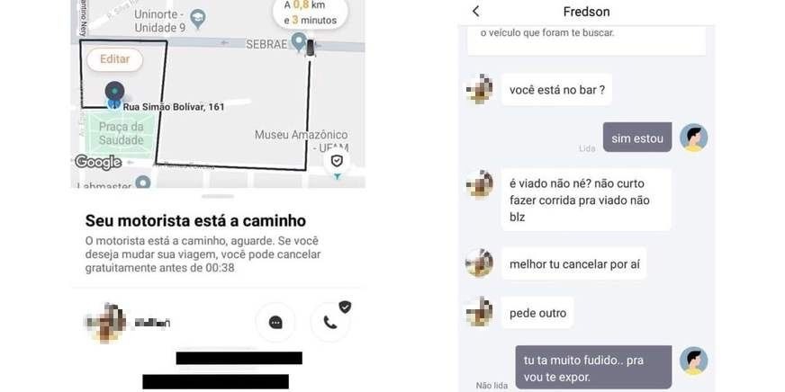 Em Manaus, motorista de aplicativo recusa levar passageiro homossexual 