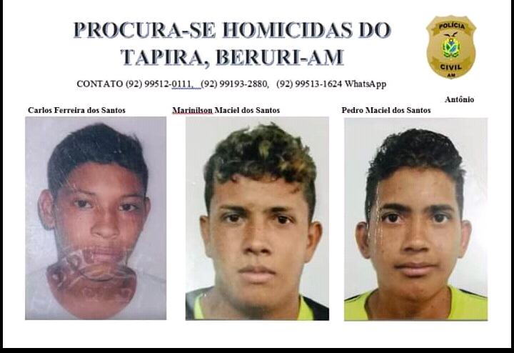 Polícia Civil divulga imagens dos suspeitos de envolvimento em chacina no Amazonas