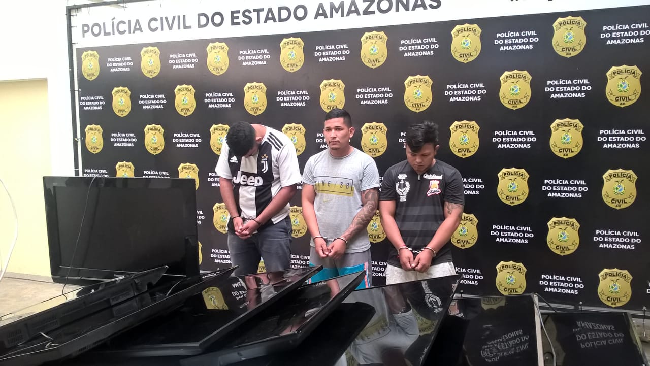 Trio suspeito de assaltar lan house é preso em Manaus 