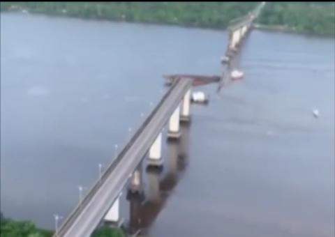 Parte de ponte desaba no Pará; vídeo mostra como está a alça viária