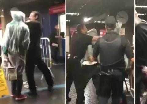 Com cotoveladas e socos, mulher é agredida por seguranças em estação de metrô