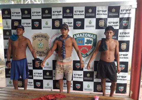 No Amazonas, trio é preso suspeito de torturar e jogar gasolina em idoso durante assalto