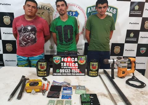 Quadrilha é presa após roubar R$ 150 mil de banco no Amazonas 