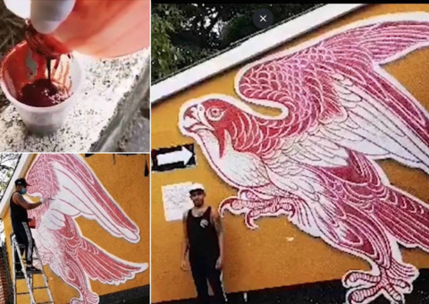 Homem pinta muro de escola com sangue humano 