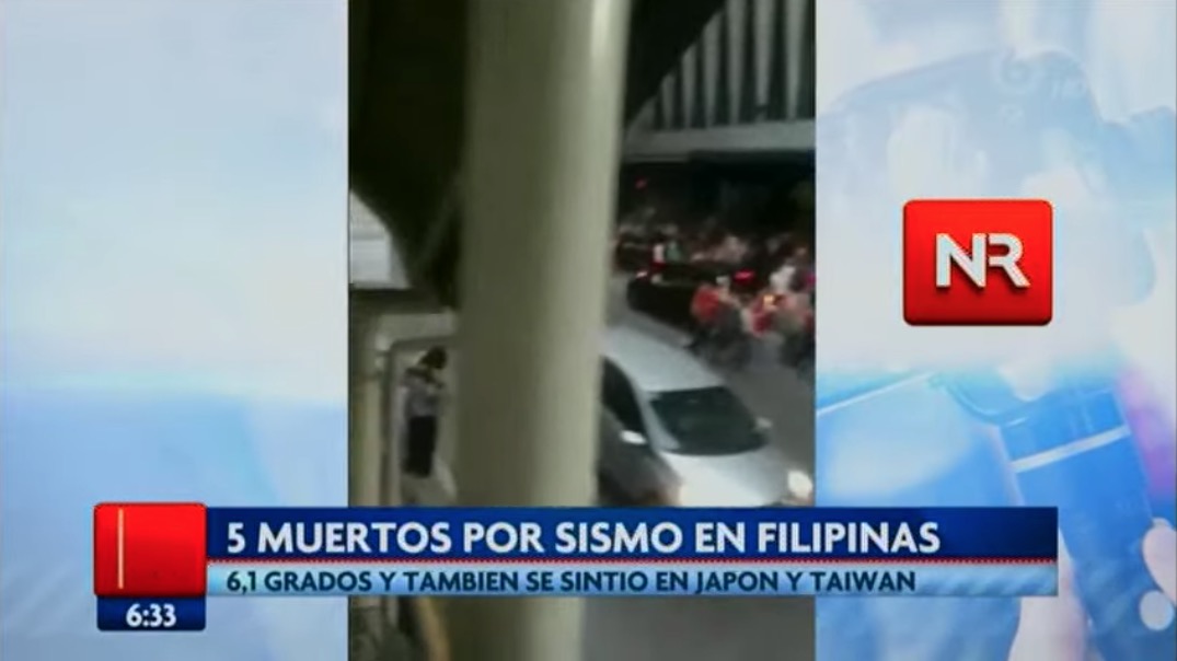 Terremoto deixa 5 mortos e derruba prédios nas Filipinas