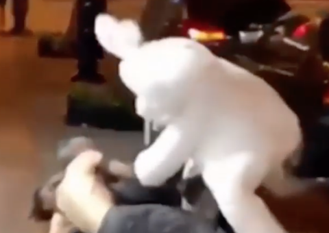  ‘Coelho da Páscoa' bate em homem durante briga de casal 