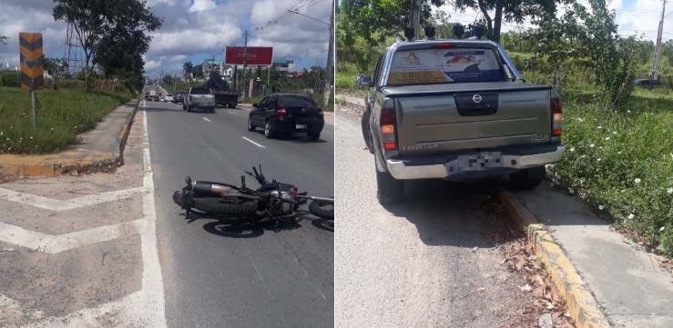 Em Manaus, motociclista fica ferido em colisão com carro na Avenida das Torres